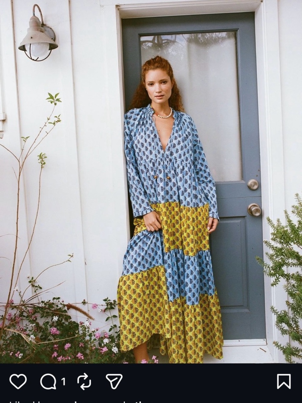 RHODE cosima blockprint Printed Maxi Dress